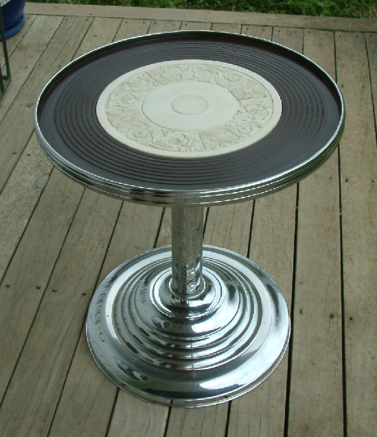 vintage art deco bakelite chromed table
